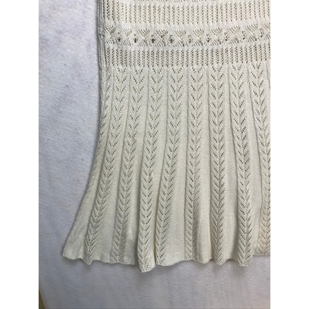 Z SUPPLY Womens Cream Pointelle Knit Maxi Skirt ZK251498 Small Ivory Boho - Picture 5 of 10